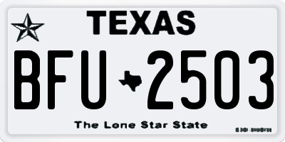 TX license plate BFU2503