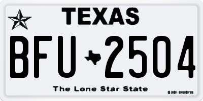 TX license plate BFU2504