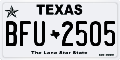 TX license plate BFU2505