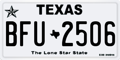 TX license plate BFU2506