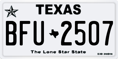 TX license plate BFU2507