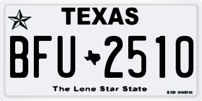 TX license plate BFU2510
