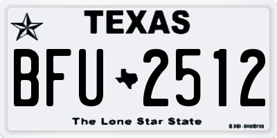 TX license plate BFU2512