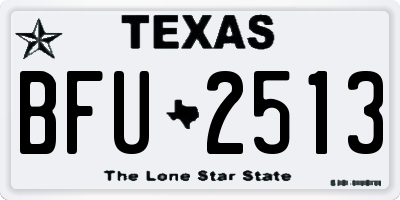 TX license plate BFU2513