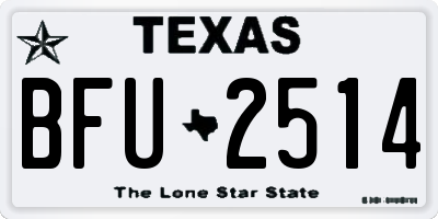 TX license plate BFU2514