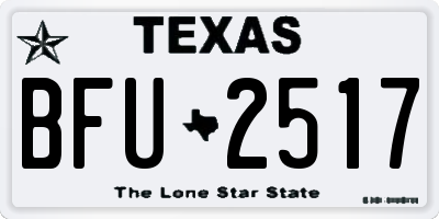 TX license plate BFU2517
