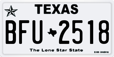 TX license plate BFU2518