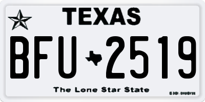 TX license plate BFU2519