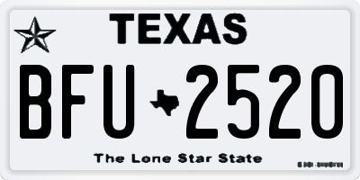 TX license plate BFU2520