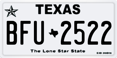 TX license plate BFU2522