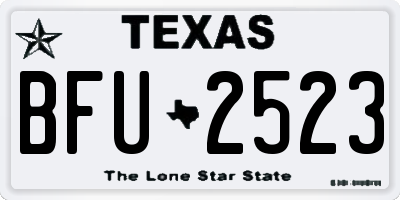 TX license plate BFU2523