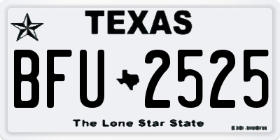 TX license plate BFU2525