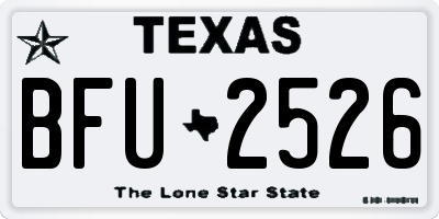 TX license plate BFU2526