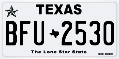 TX license plate BFU2530