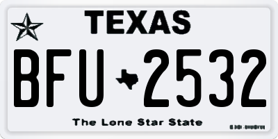 TX license plate BFU2532