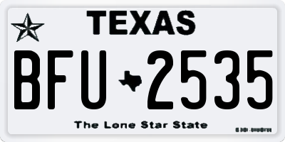 TX license plate BFU2535