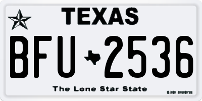 TX license plate BFU2536
