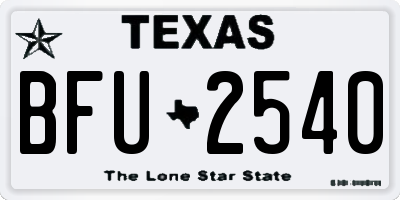 TX license plate BFU2540