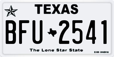 TX license plate BFU2541