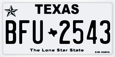 TX license plate BFU2543