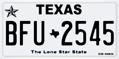 TX license plate BFU2545