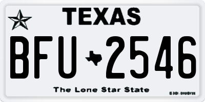 TX license plate BFU2546