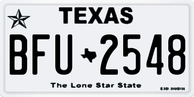 TX license plate BFU2548
