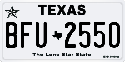 TX license plate BFU2550