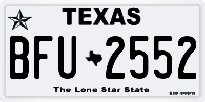 TX license plate BFU2552