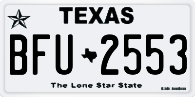TX license plate BFU2553