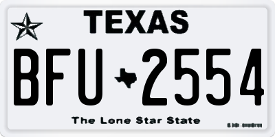 TX license plate BFU2554