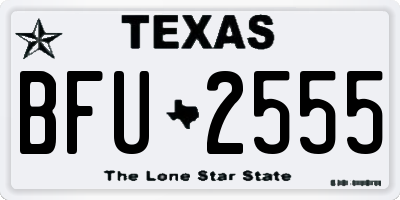 TX license plate BFU2555