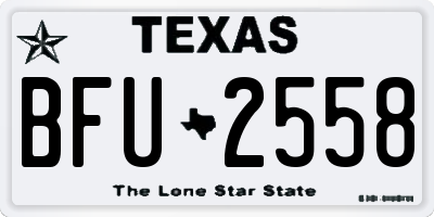 TX license plate BFU2558