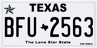 TX license plate BFU2563