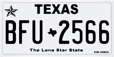 TX license plate BFU2566