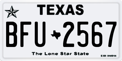 TX license plate BFU2567