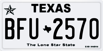TX license plate BFU2570