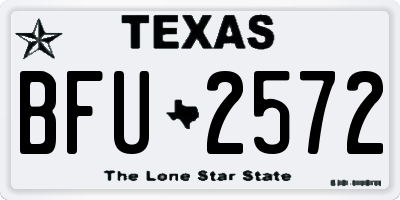 TX license plate BFU2572