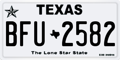 TX license plate BFU2582