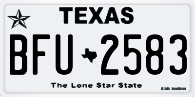 TX license plate BFU2583
