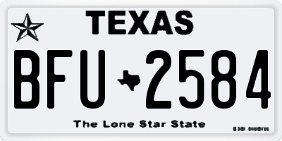 TX license plate BFU2584