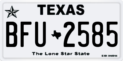 TX license plate BFU2585
