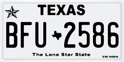 TX license plate BFU2586