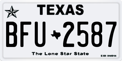 TX license plate BFU2587
