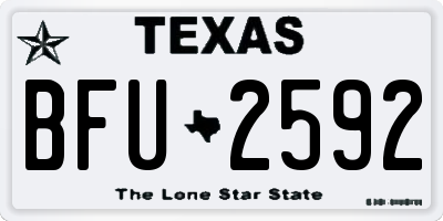 TX license plate BFU2592
