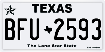 TX license plate BFU2593
