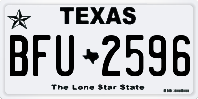 TX license plate BFU2596