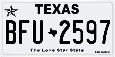 TX license plate BFU2597