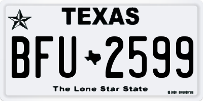 TX license plate BFU2599