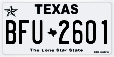 TX license plate BFU2601